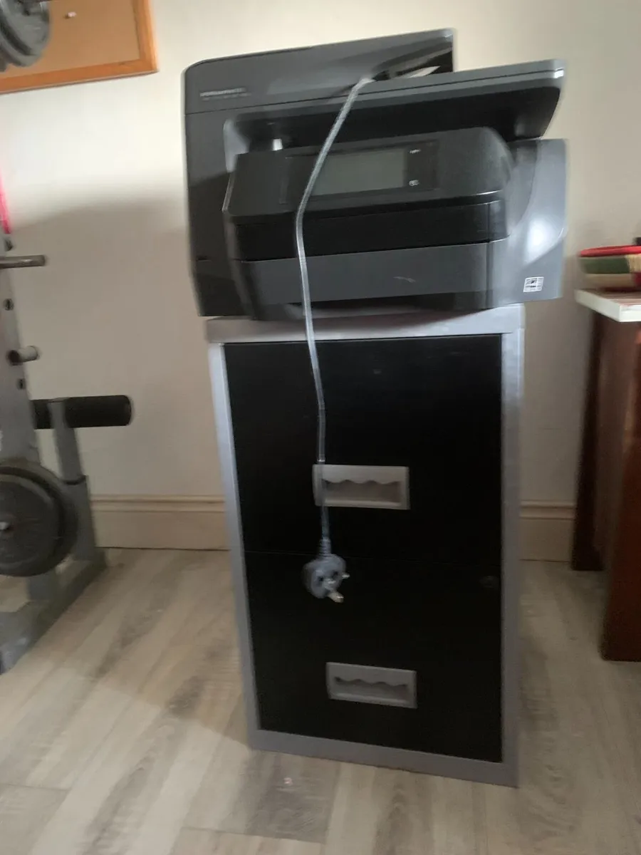 HP Printer and a 2 Drawer File Cabinet - Image 1
