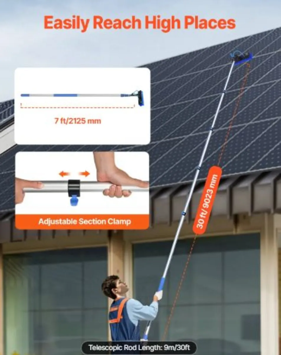 Water Fed Pole Kit, 9m Solar Panel Cleaning Pole - Image 4