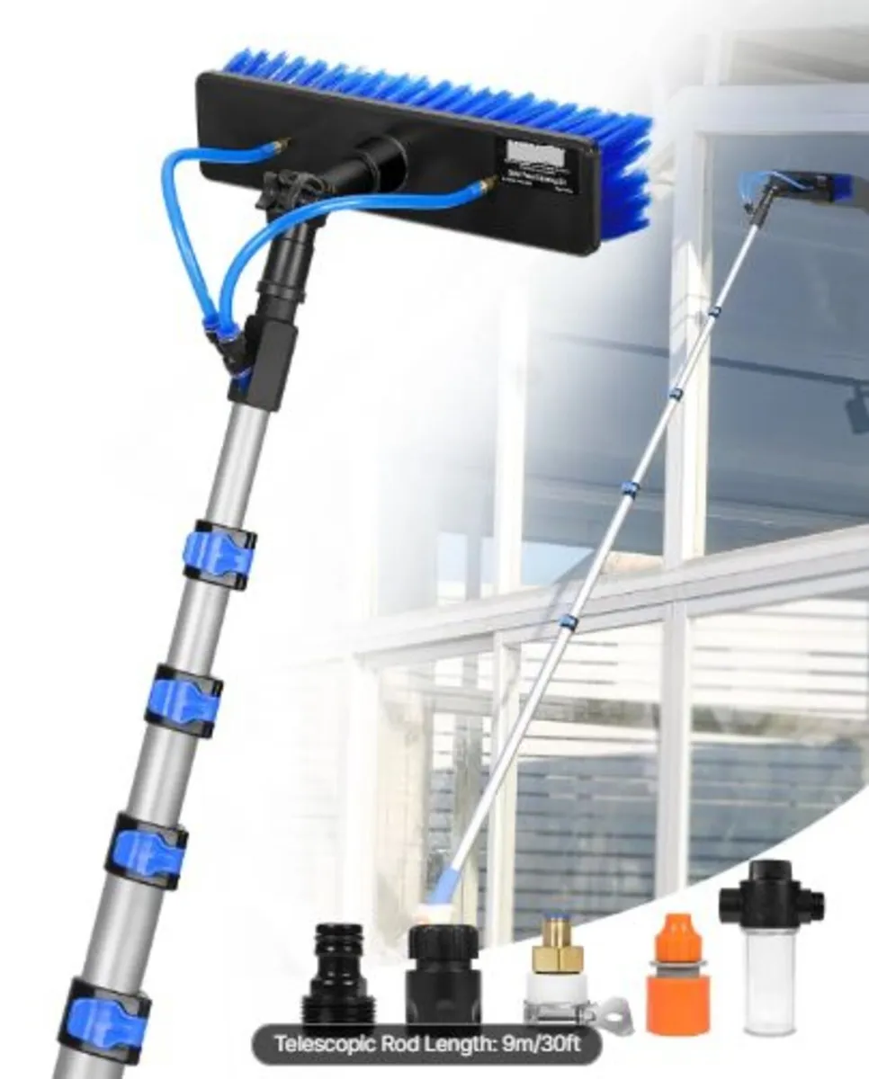 Water Fed Pole Kit, 9m Solar Panel Cleaning Pole - Image 1