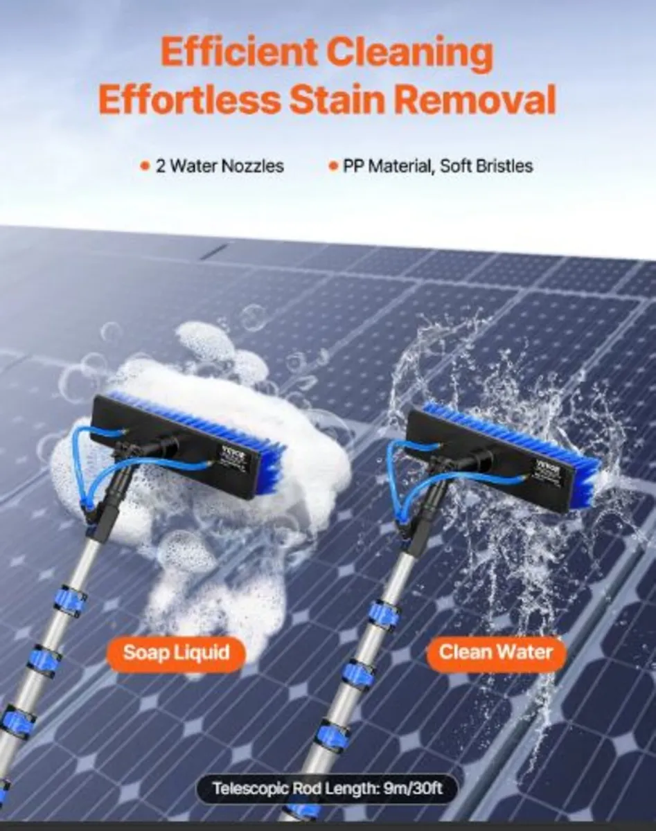 Water Fed Pole Kit, 9m Solar Panel Cleaning Pole - Image 2