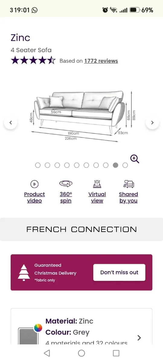 French Connection Sofa and Armchair - Image 2