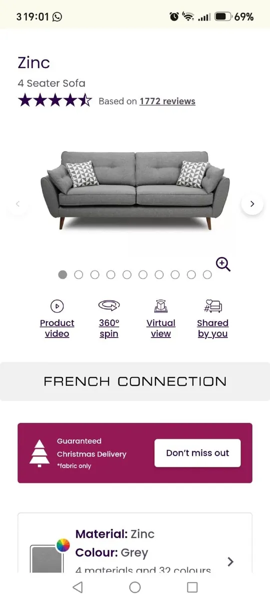 French Connection Sofa and Armchair - Image 4