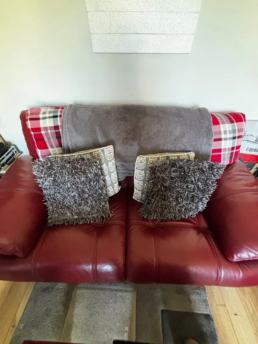 2 and 3 Seater Leather Couches - Image 1