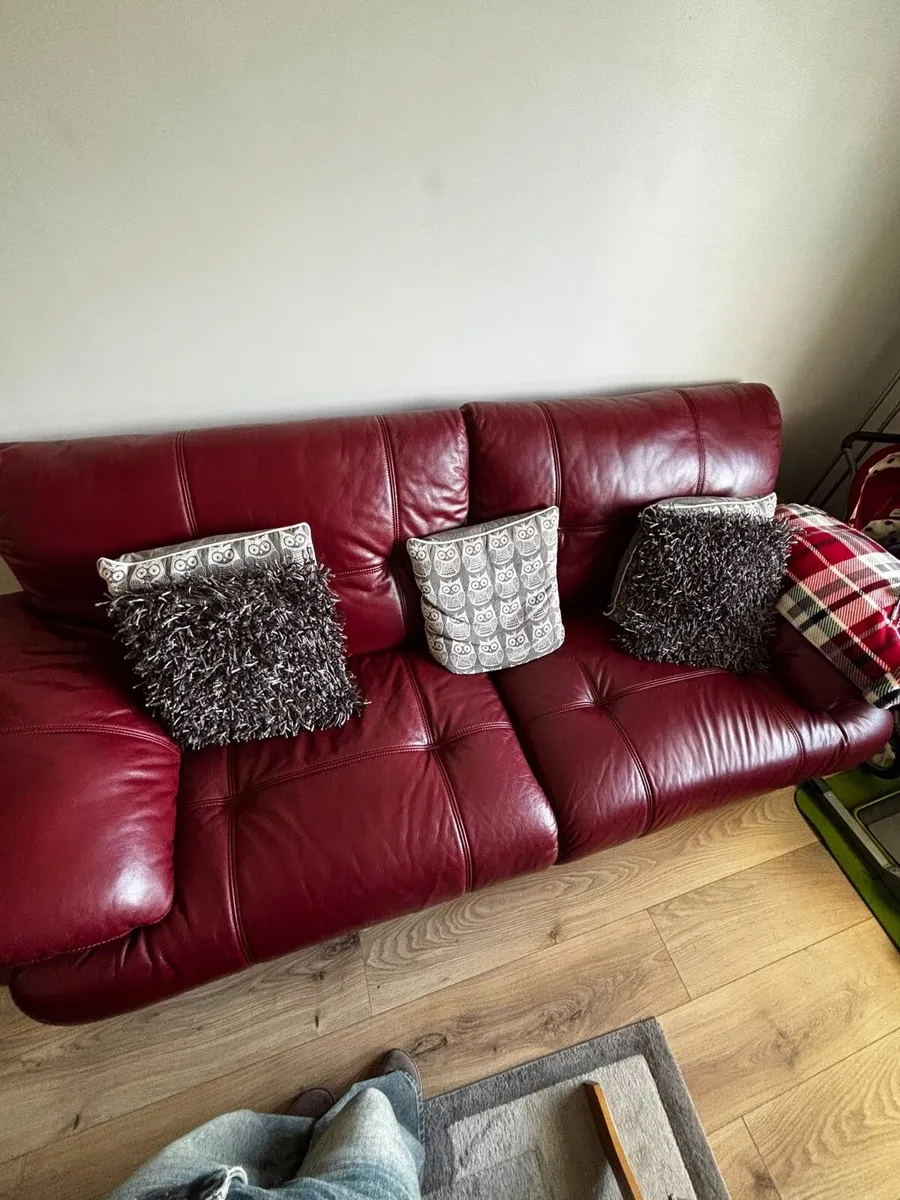 2 and 3 Seater Leather Couches - Image 3