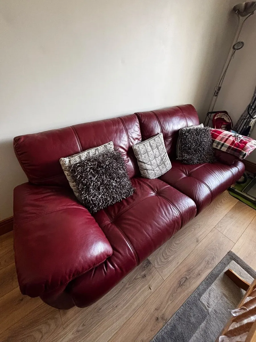 2 and 3 Seater Leather Couches - Image 4