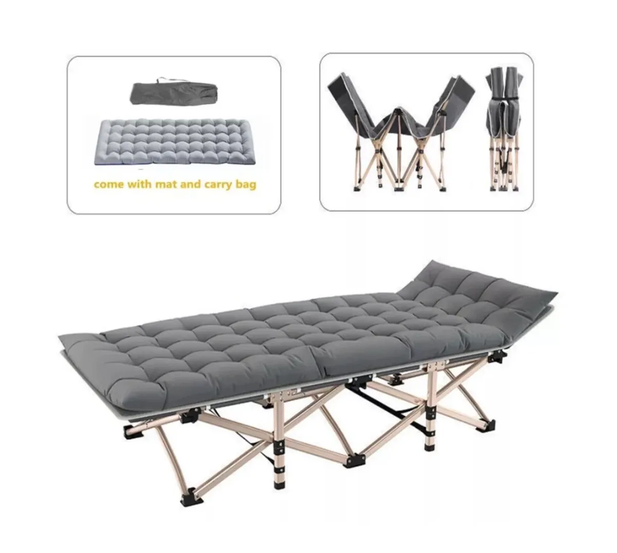 Portable Folding Bed with Mattress NEW - Image 3