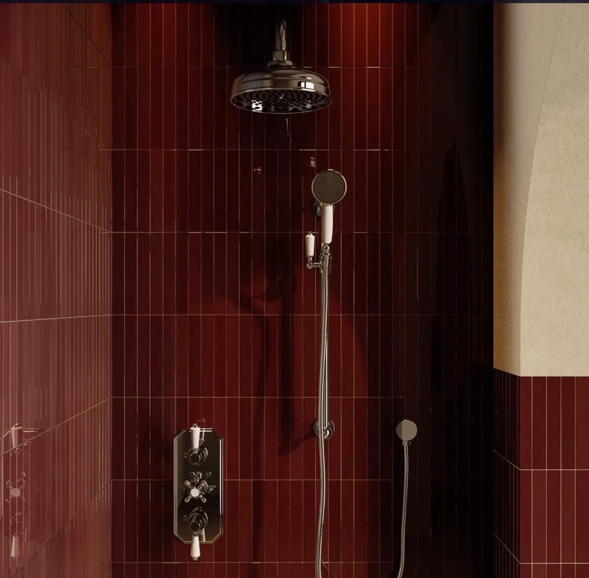 Chrome 2 outlet wall mounted shower - Image 1