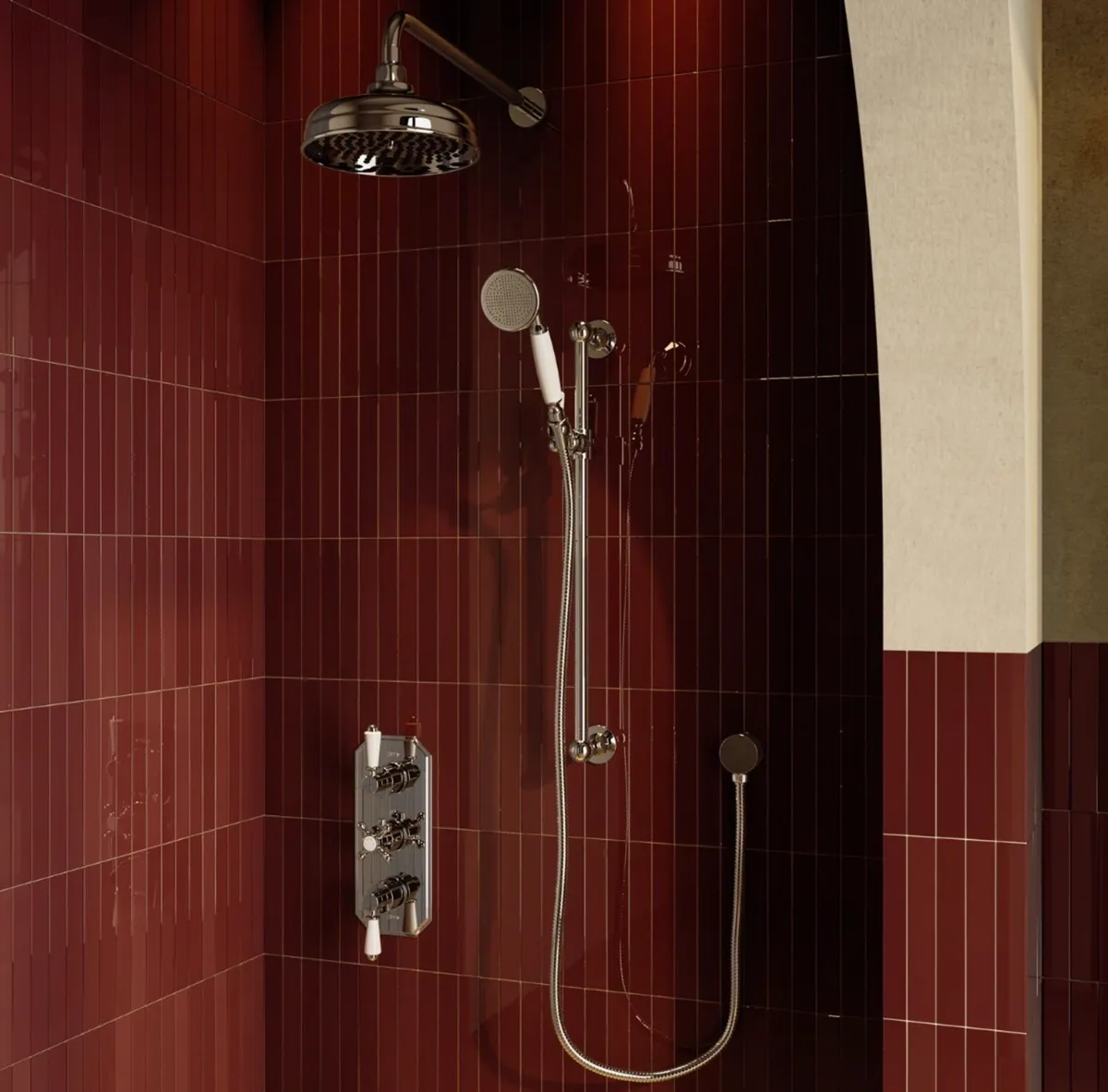 Chrome 2 outlet wall mounted shower - Image 2