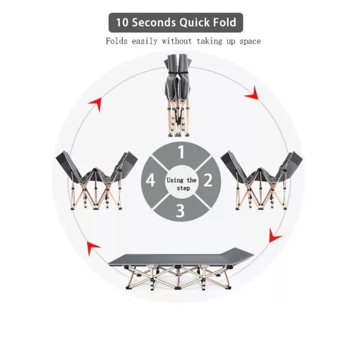 New Portable Folding Bed with Mattress - Image 4