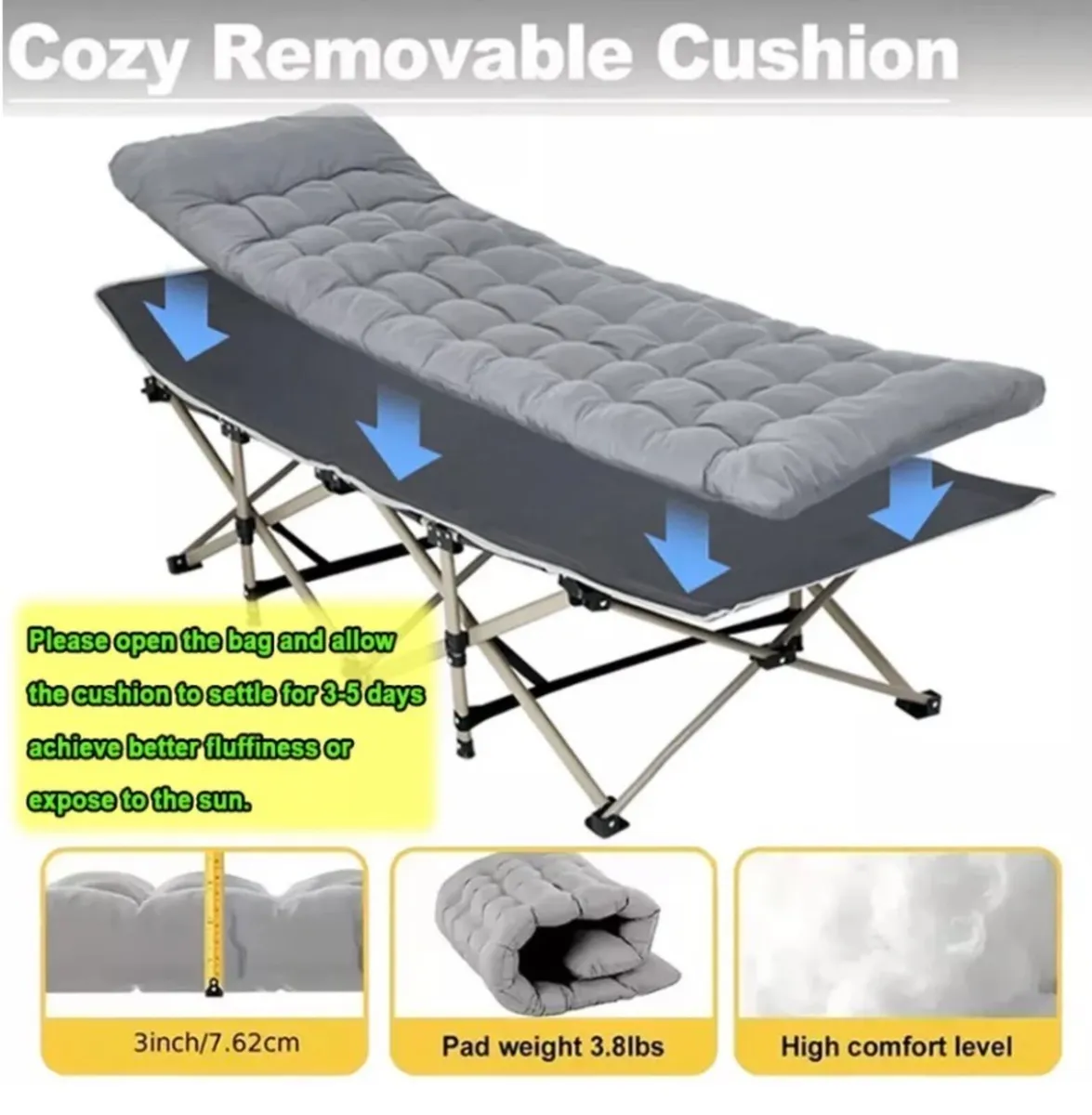 New Portable Folding Bed with Mattress - Image 1