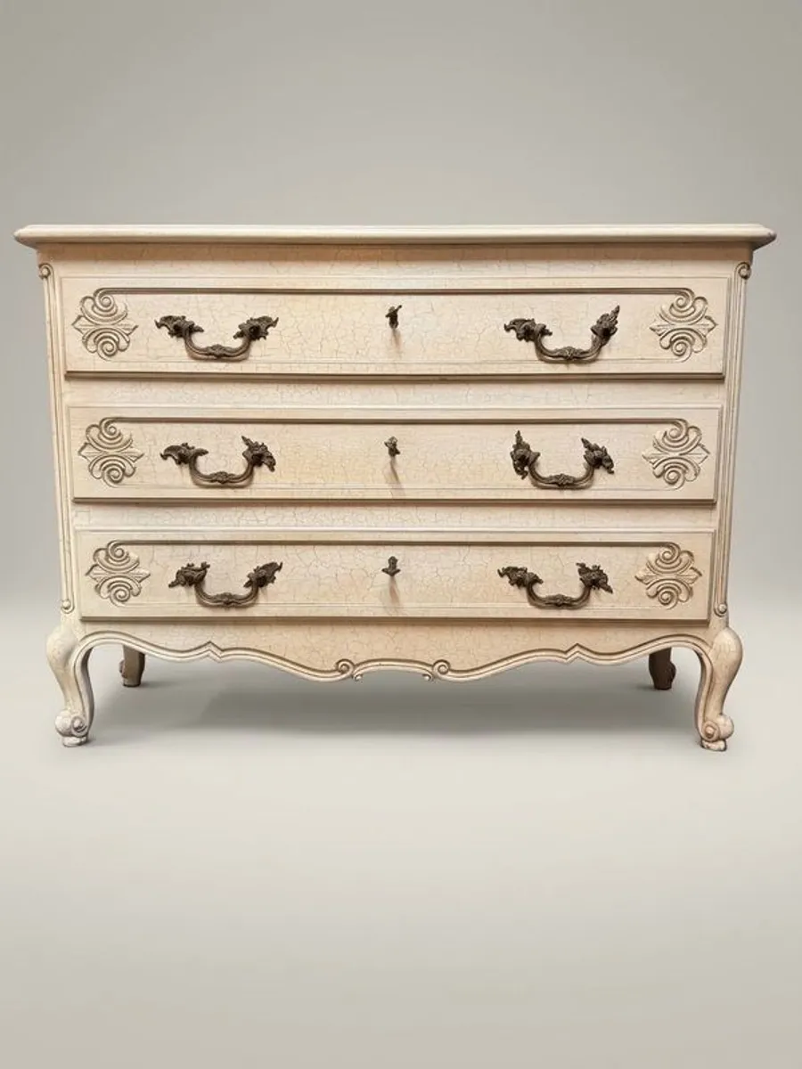 Stunning 20th C. French Commode with Crackle Finish Patina - Image 1