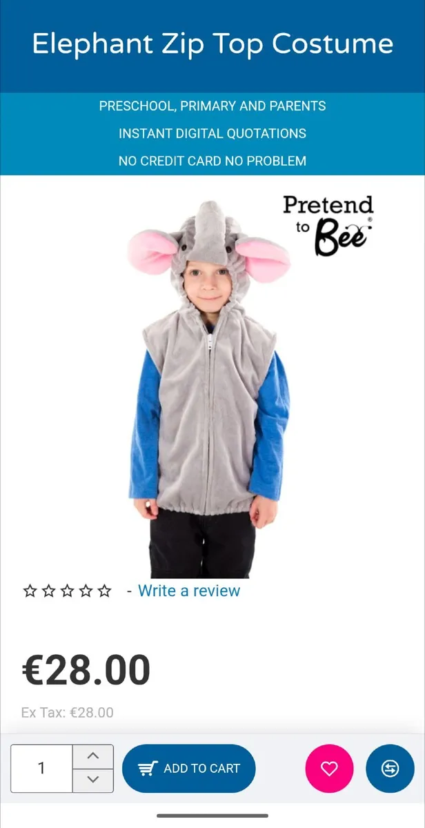 Costume- Elephant Costume Top (3-7years) - Image 4