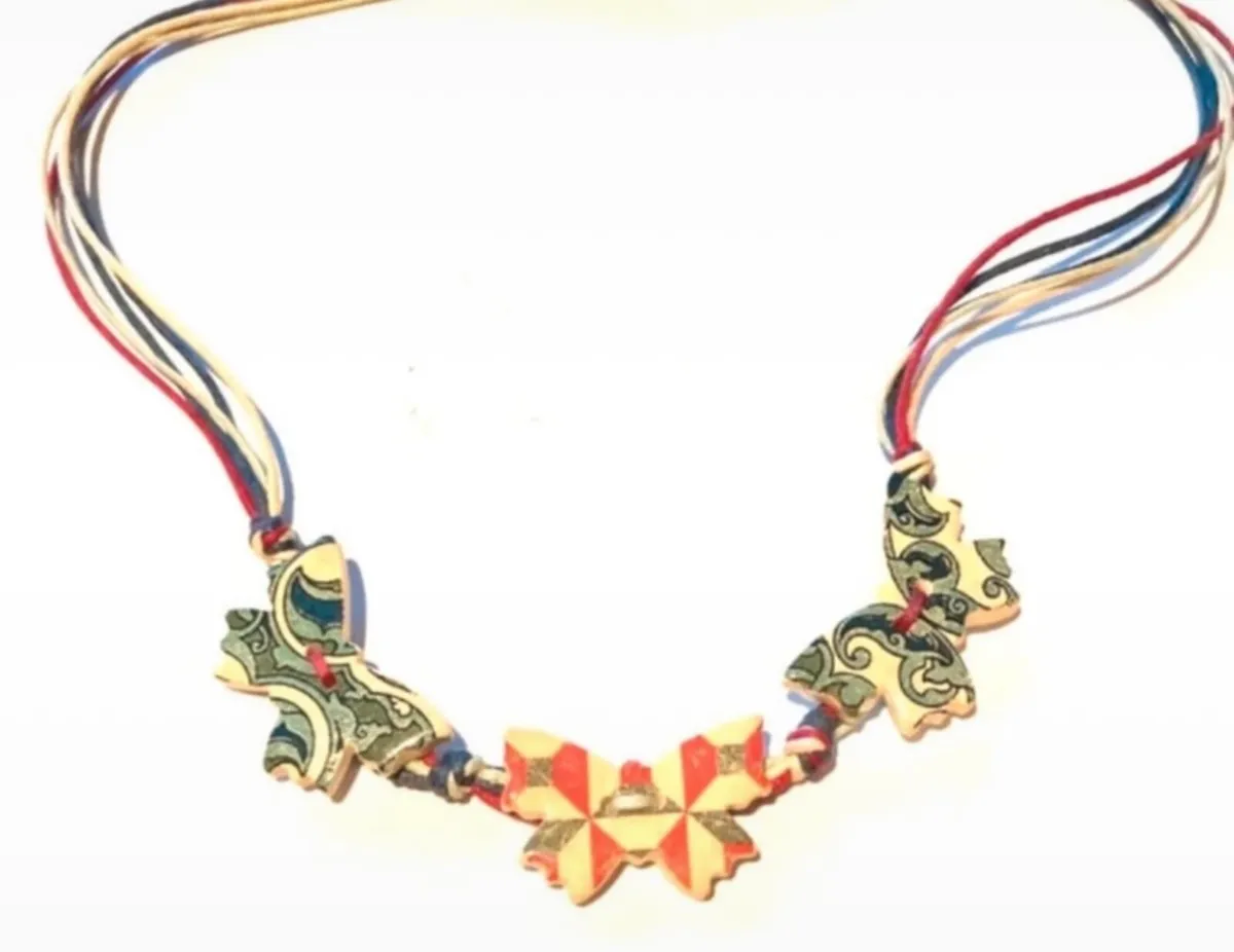 Artisan Butterfly Cord Statement Necklace - Image 4