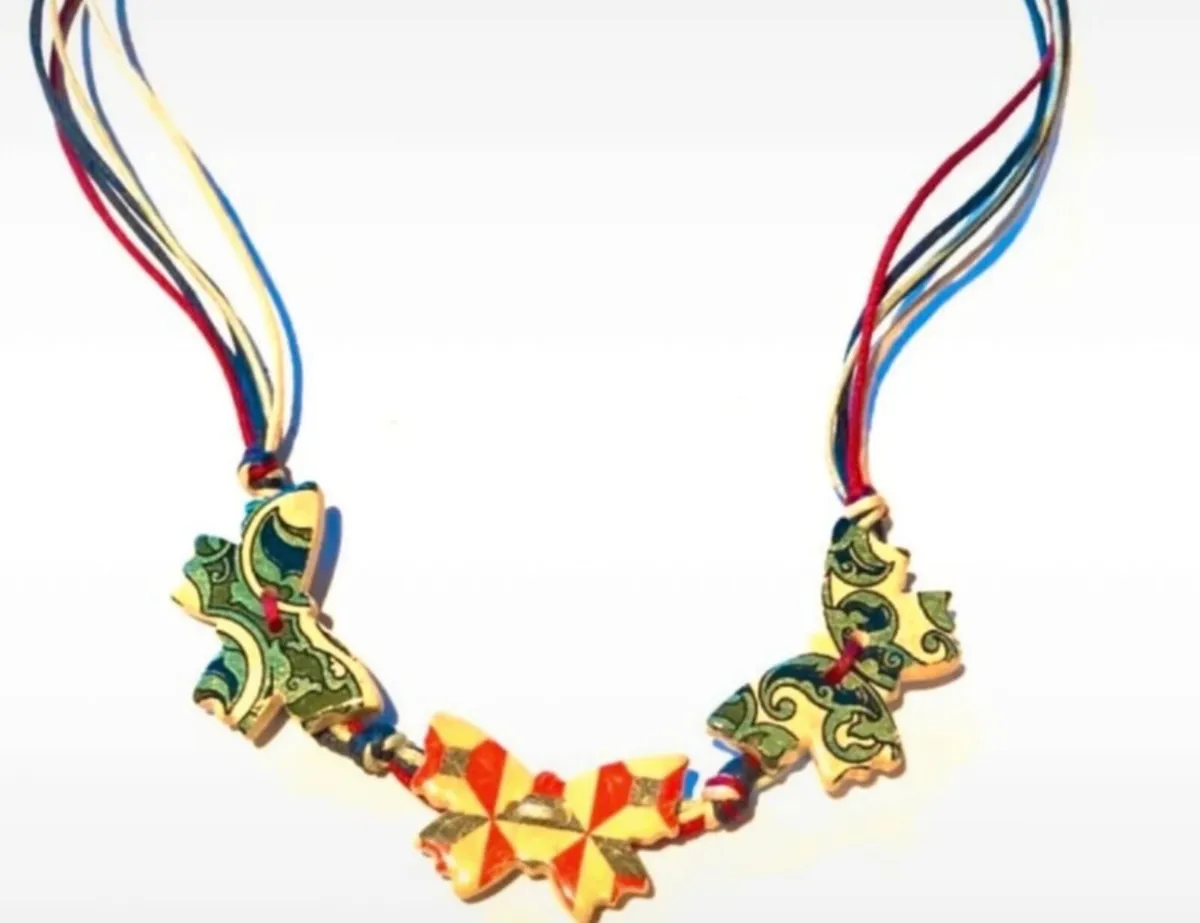 Artisan Butterfly Cord Statement Necklace - Image 2