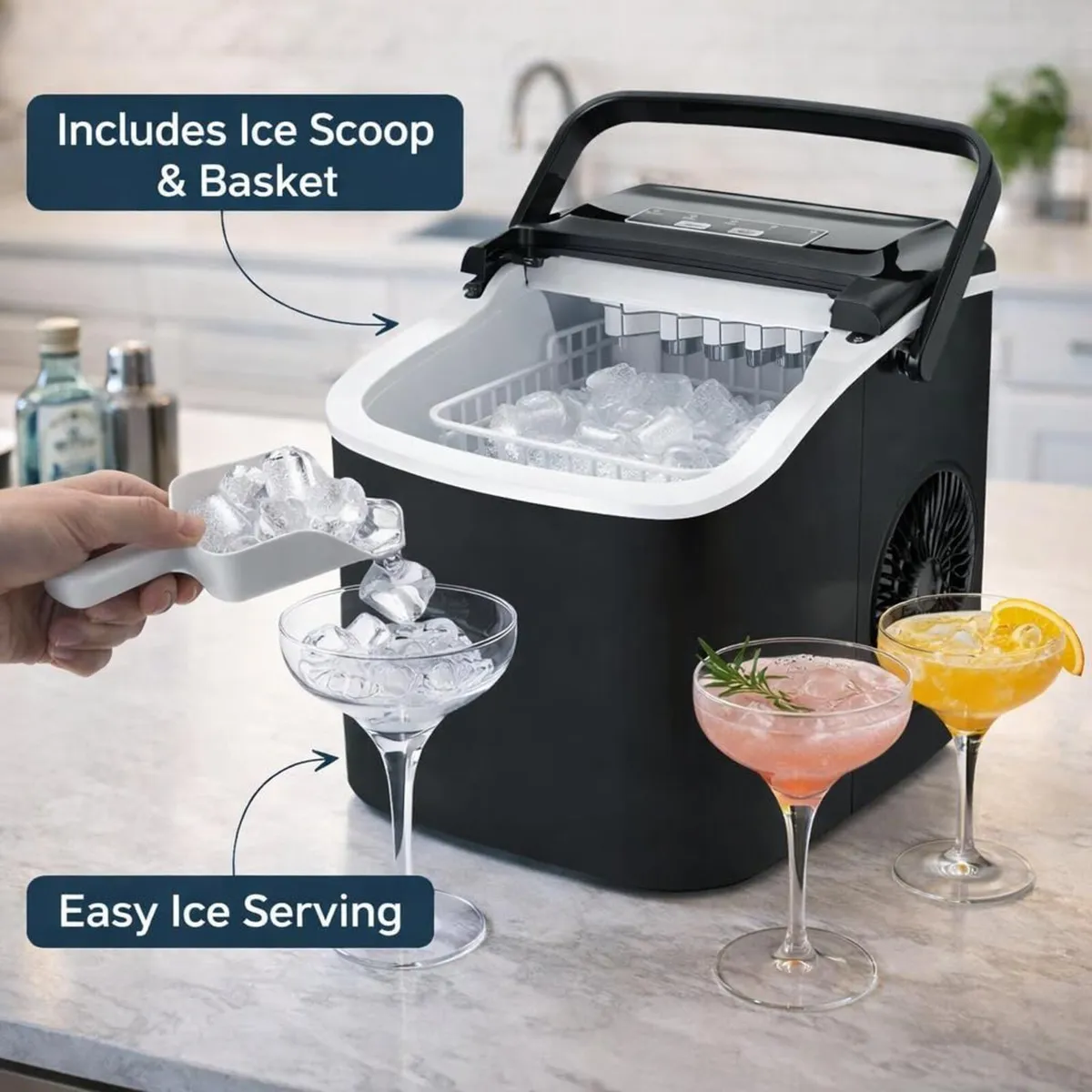 Ice Cube Maker 12kg Fast Portable Machine - Image 1