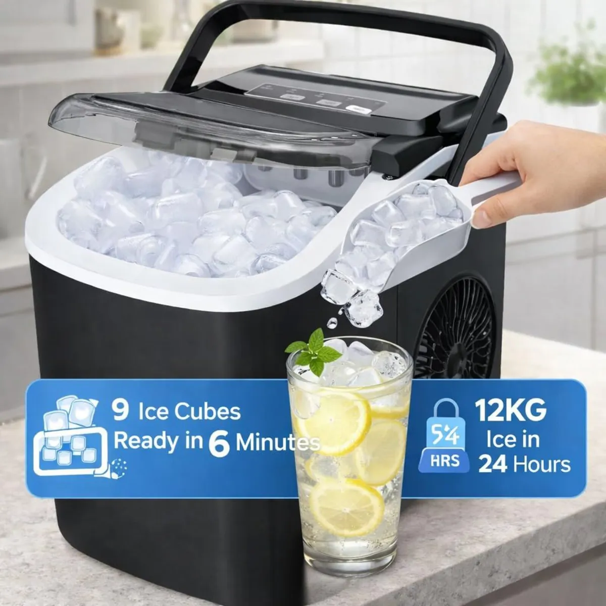 Ice Cube Maker 12kg Fast Portable Machine - Image 3