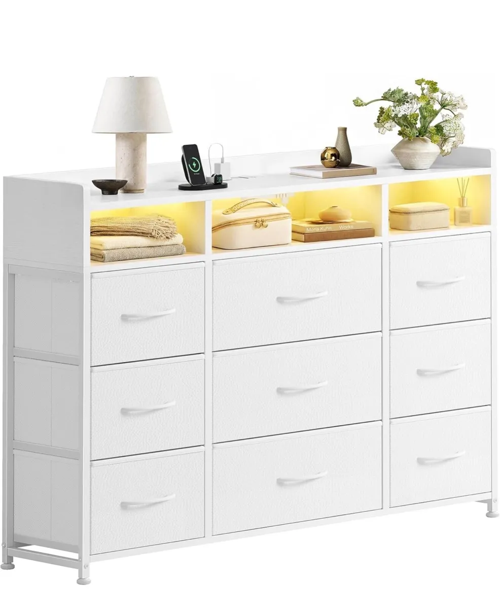 Chest of Drawers for Bedroom with LED and Charging - Image 2