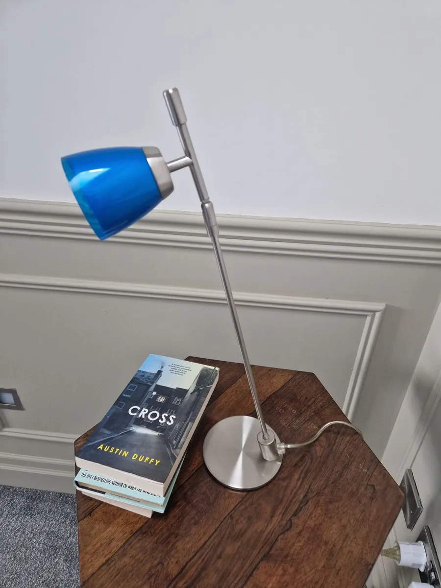 Vintage Aluminor blue desk lamp, retro design - Image 3