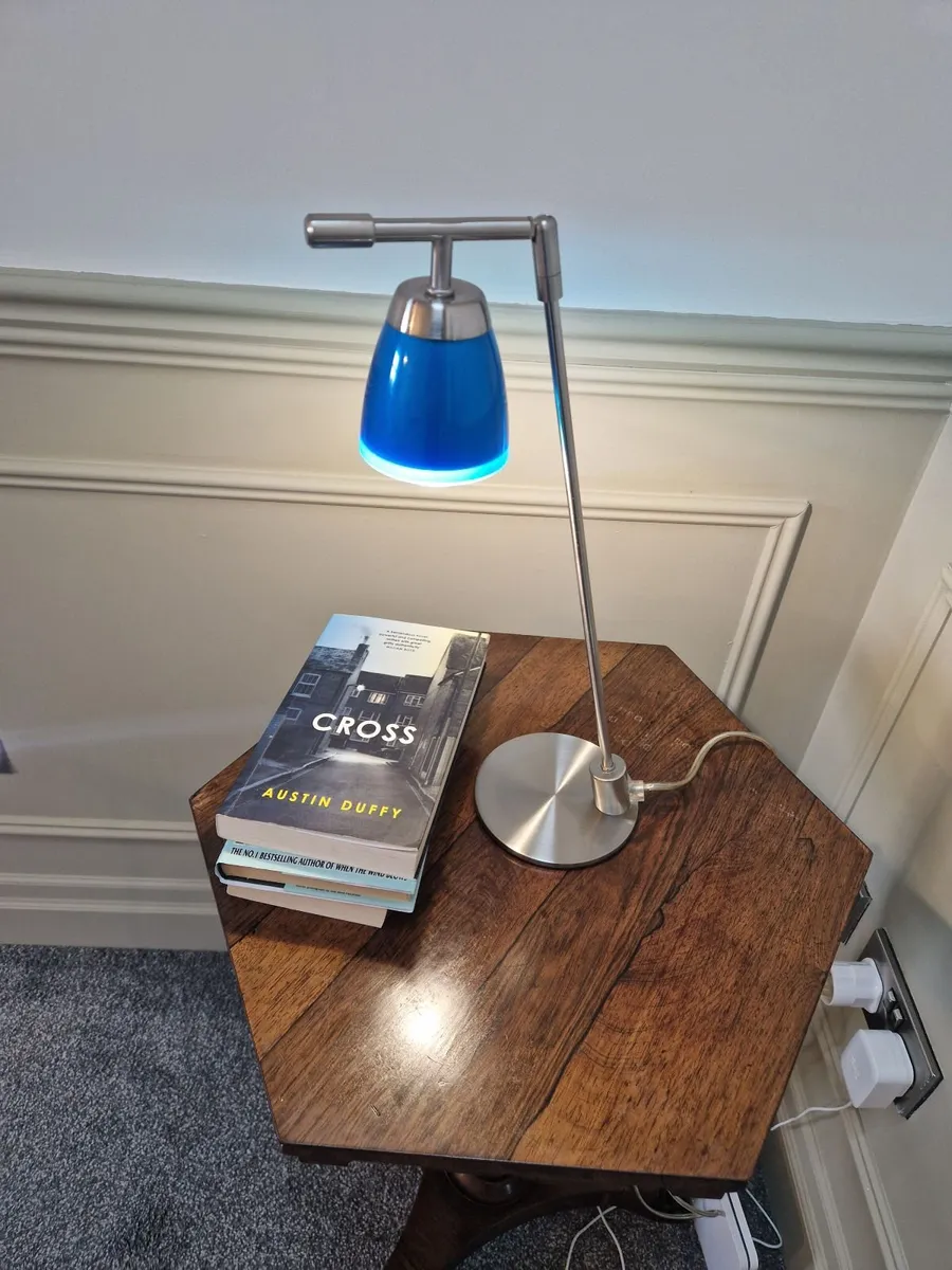 Vintage Aluminor blue desk lamp, retro design - Image 1