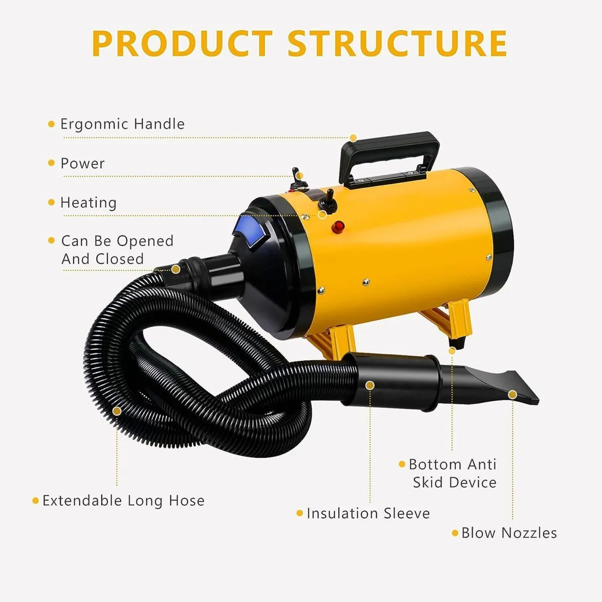 Dog Cat Grooming Dryer 2800W High Power - Image 4