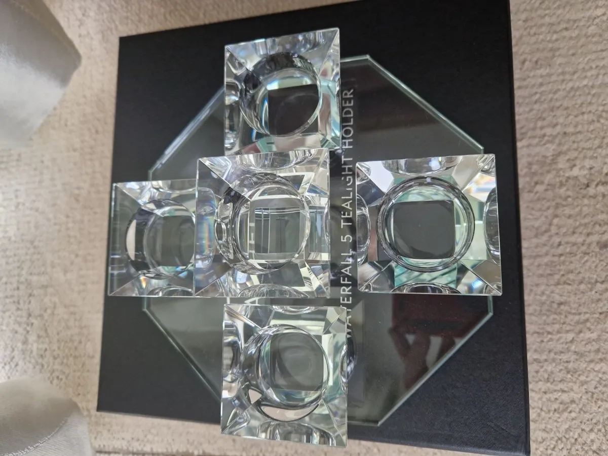 Cashel Living crystal waterfall 5 tealight holder - Image 1