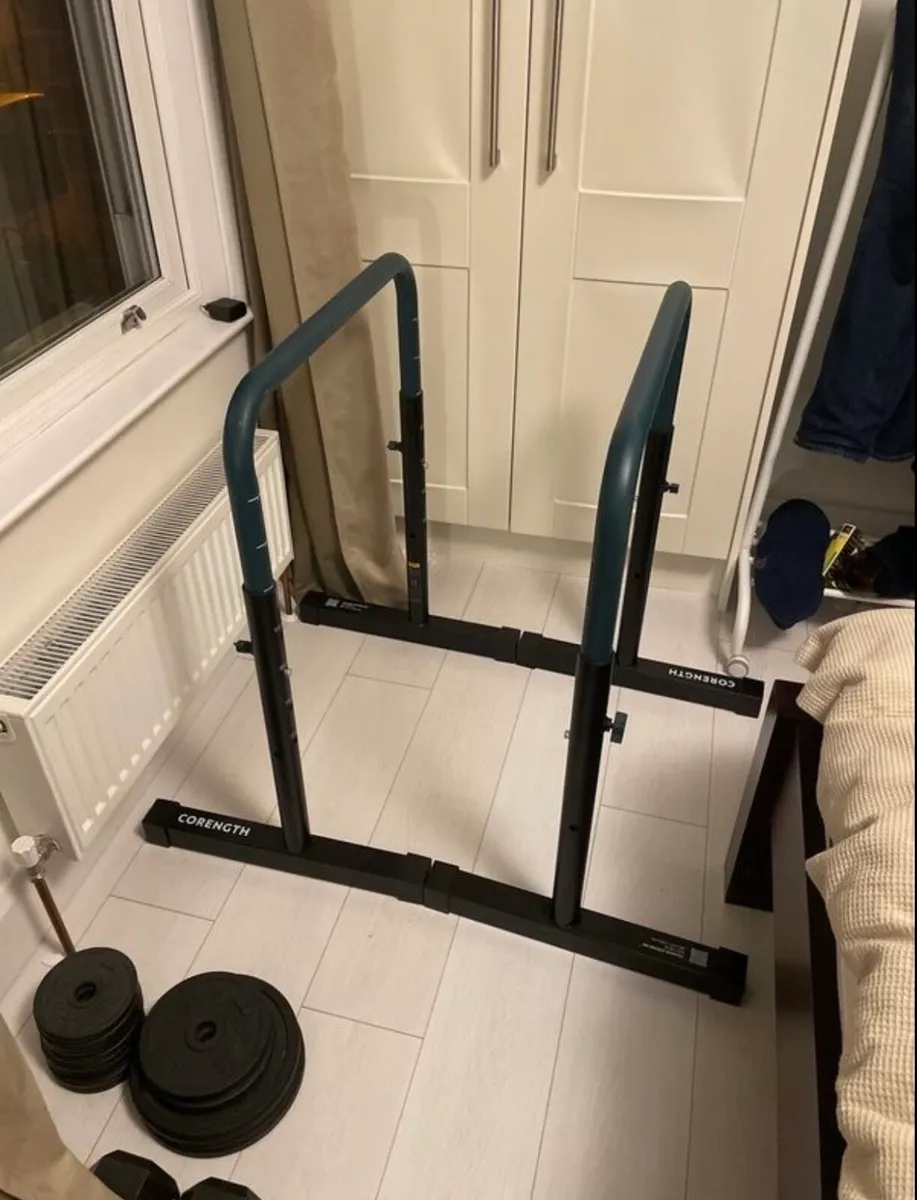 Bench, Dip Bar, Weights, Rings, SlantBoard, Gloves - Image 3