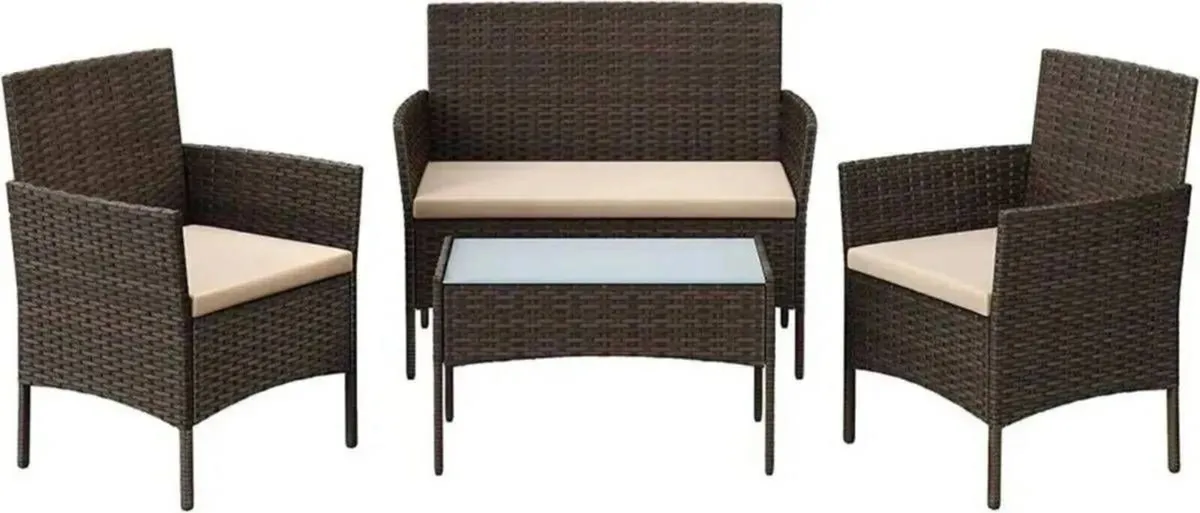 Rattan Garden Furniture Set 4 Piece Outdoor - Image 3
