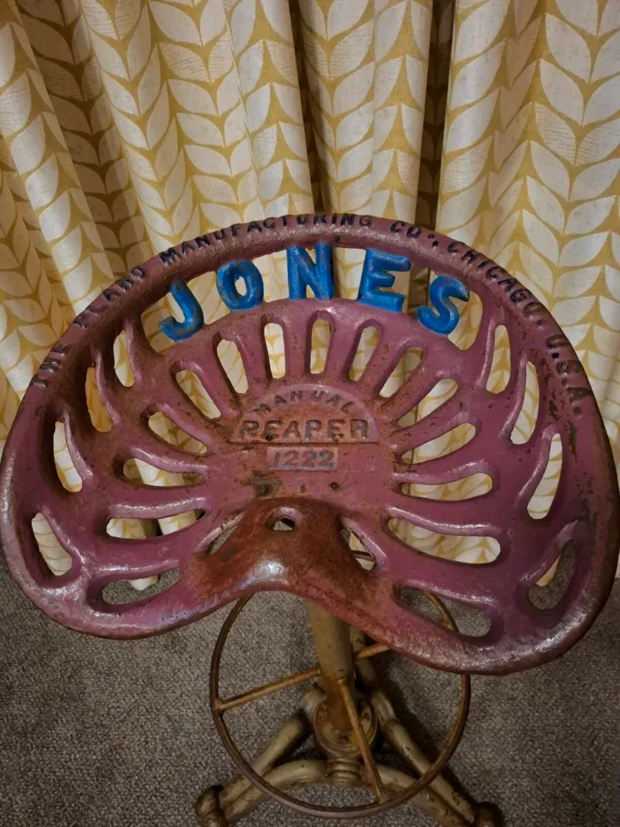 Authentic Jones Reaper Tractor Seat Bar St - Image 1