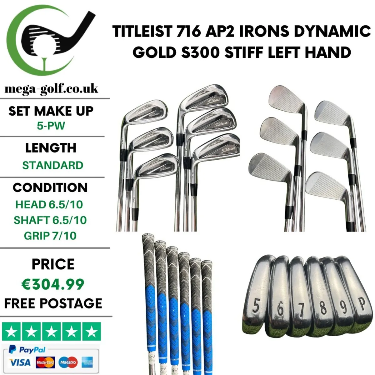 Titleist 716 AP2 Irons / 5-Pw / Stiff / Left Hand - Image 1