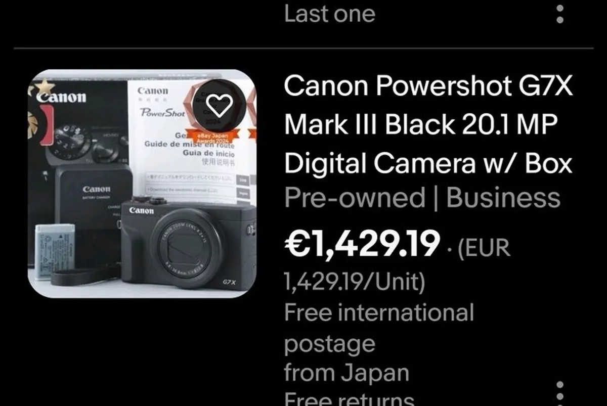 Canon G7X mark 111 - Image 1