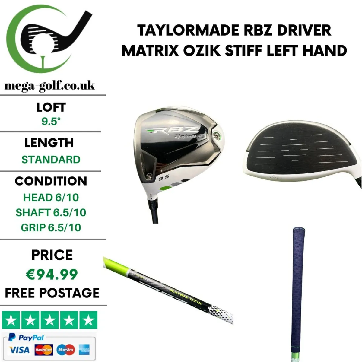 Taylormade RBZ Driver / 9.5° / Matrix Ozik Stiff - Image 1