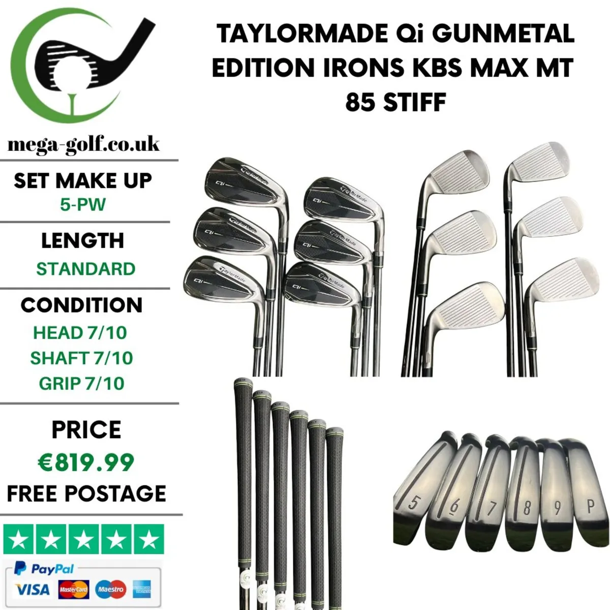 Taylormade Qi GunMetal Edition Irons / 5-Pw - Image 1