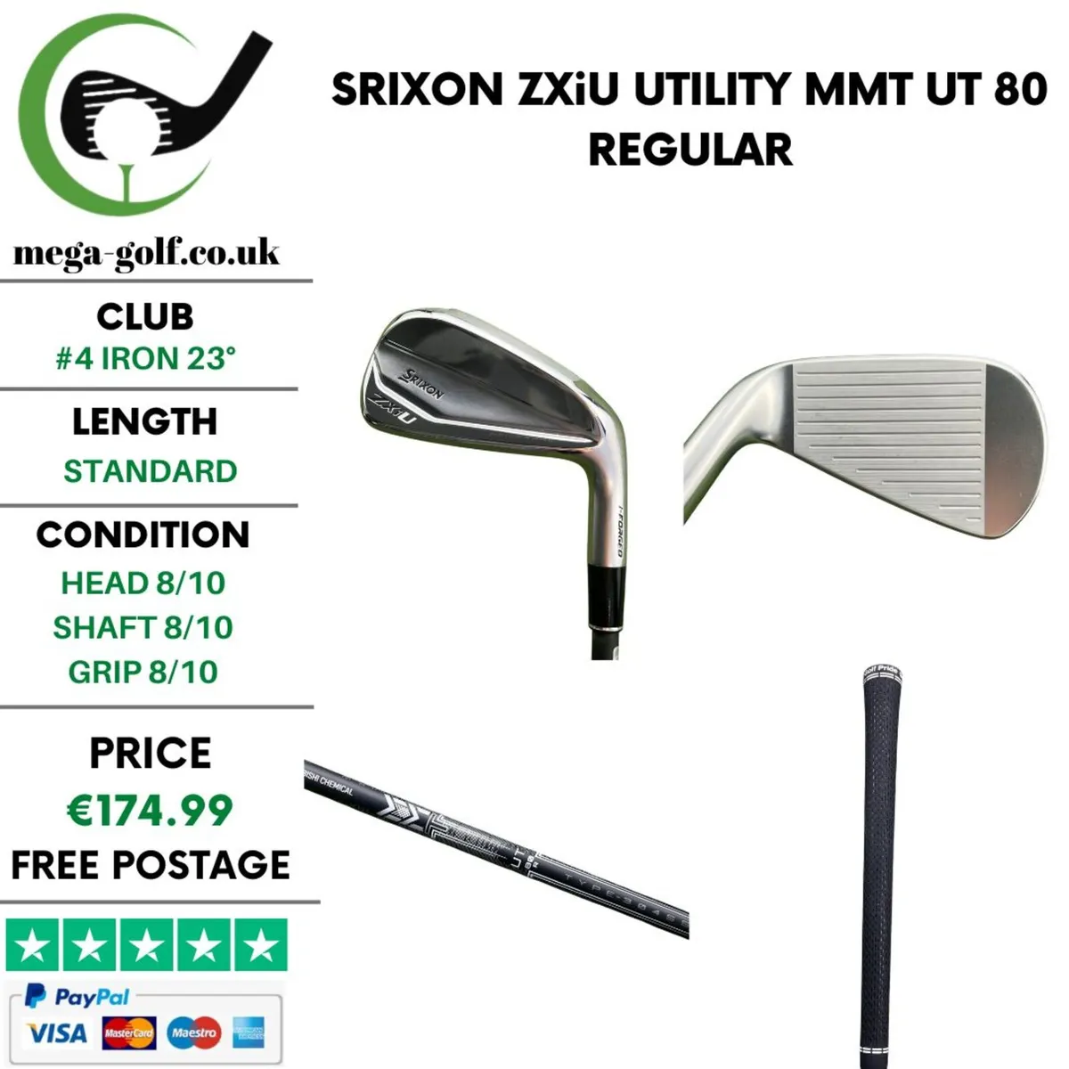 Srixon ZXiU Utility #4 Iron 23° /MMT UT 80 Regular - Image 1