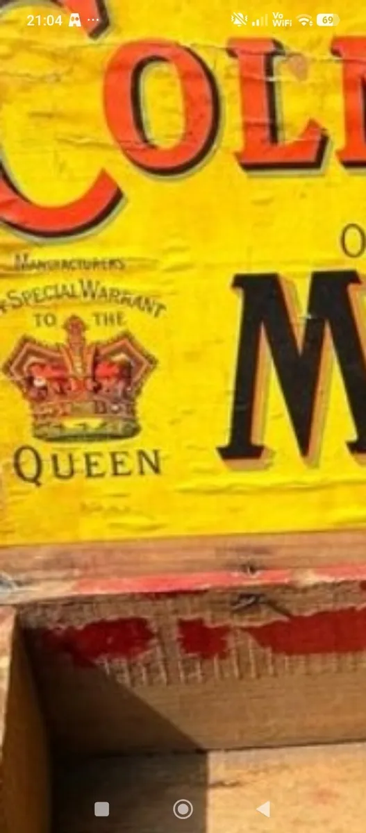 VINTAGE  COLEMANS MUSTARD BOX 1920S - Image 2
