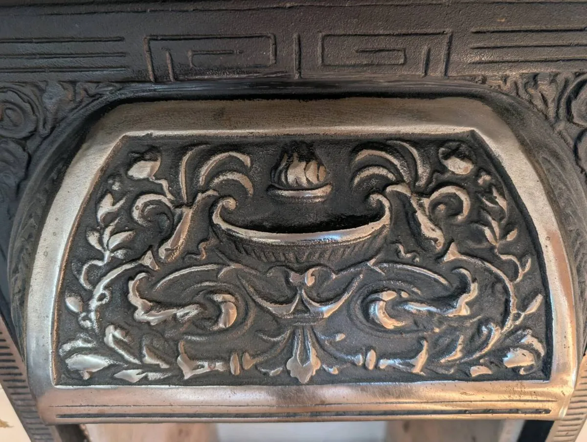 Victorian Style Carved Wood Fireplace - Image 2