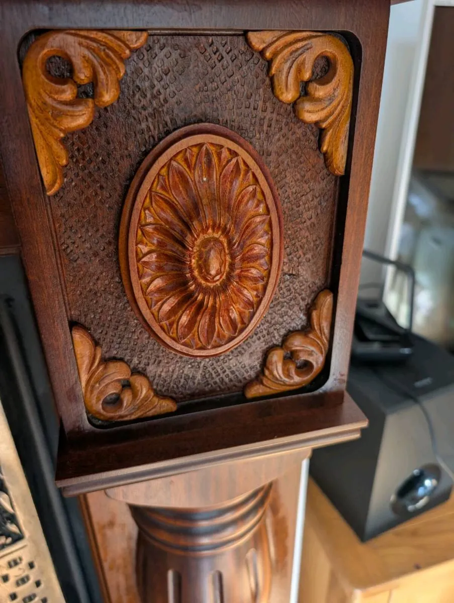 Victorian Style Carved Wood Fireplace - Image 3