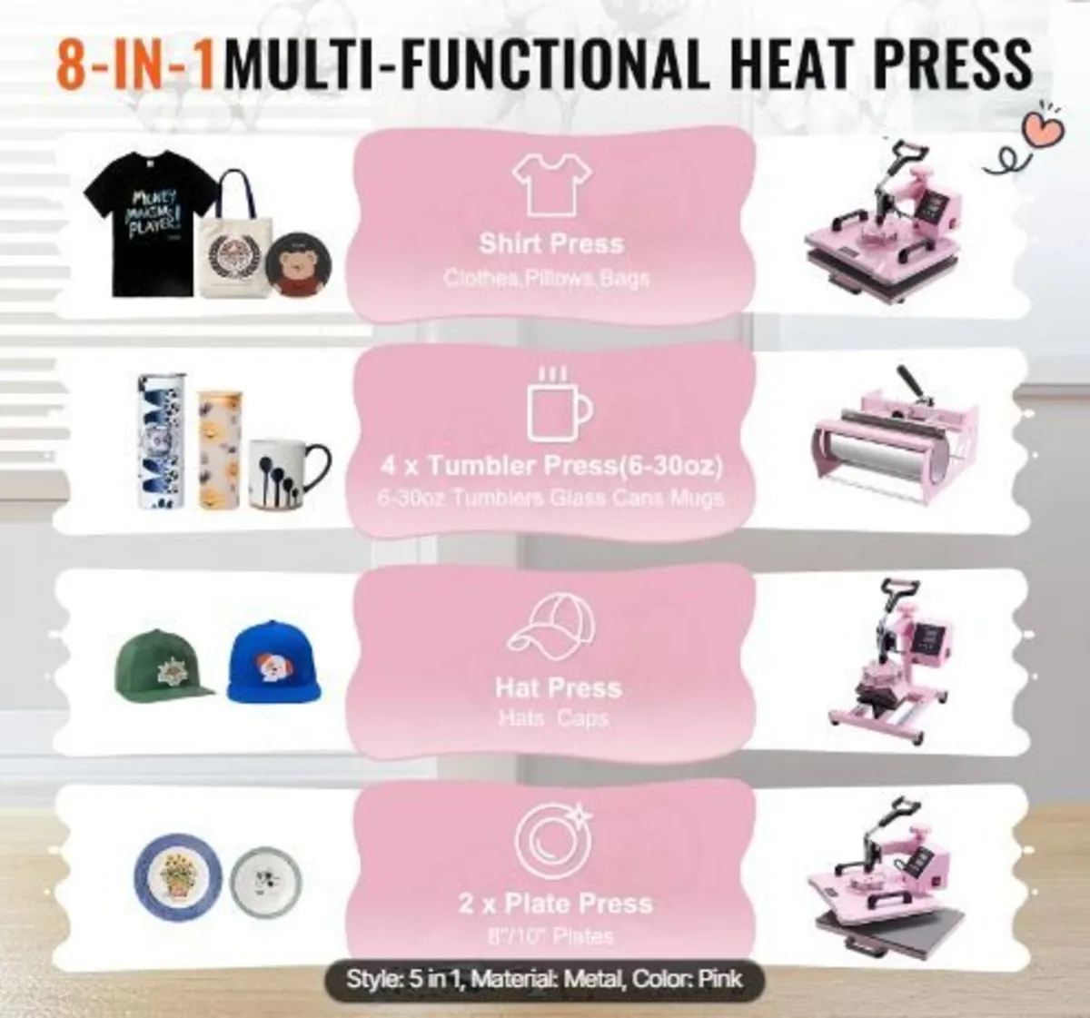 Heat Press Machine 300 x 380 mm 5 in 1 - Image 2