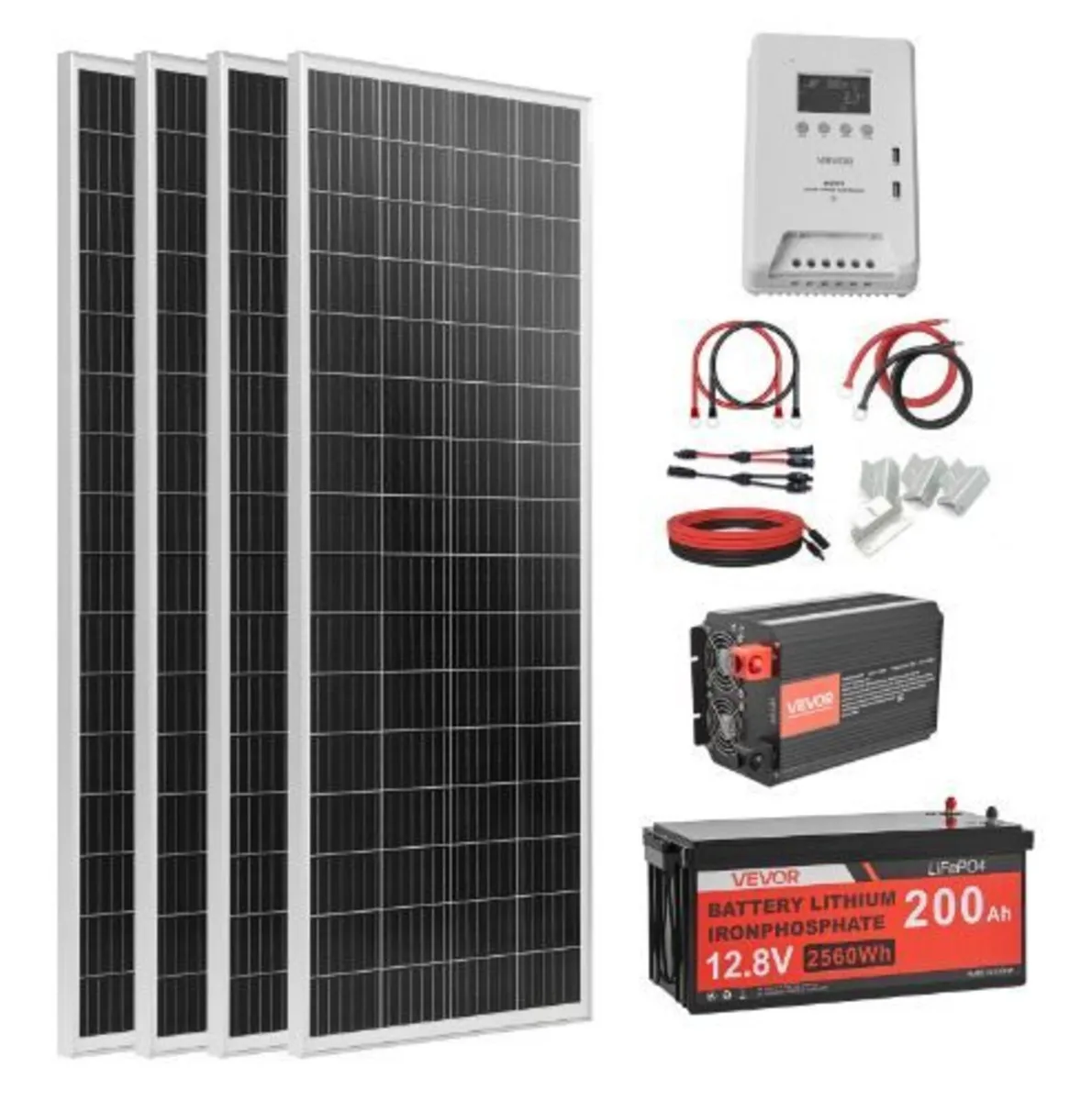400W 12V Complete Solar Power Kit - Image 1