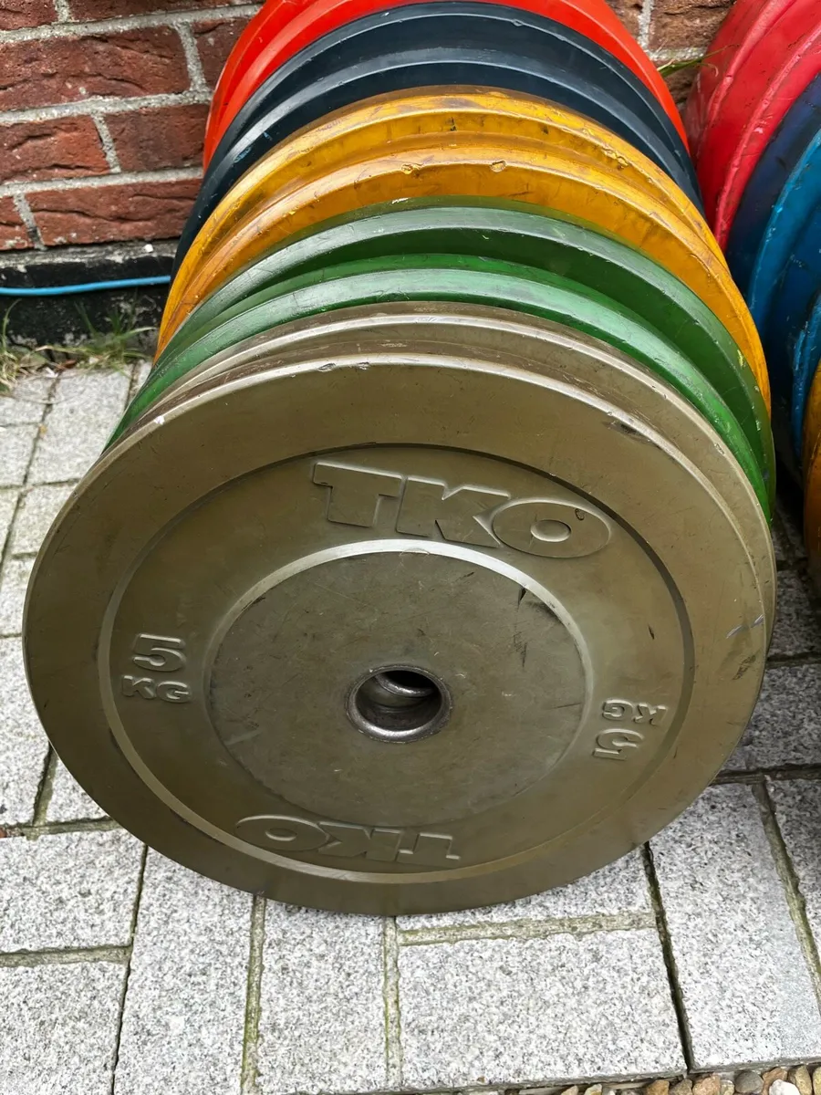 150kg coloured Olympic bumper weight plates - Image 2