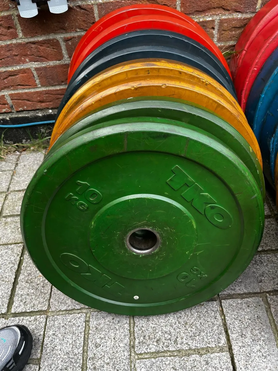 150kg coloured Olympic bumper weight plates - Image 4