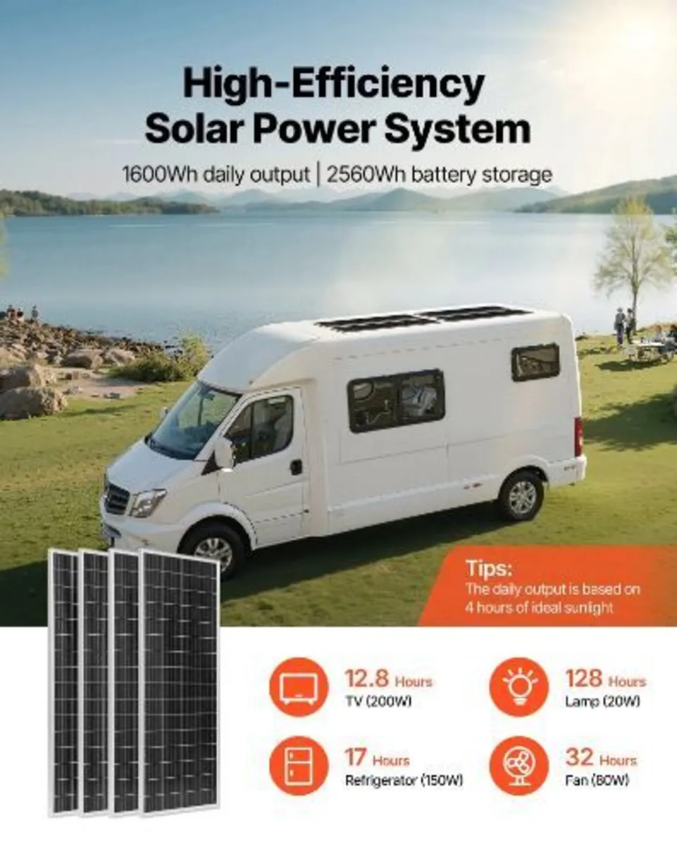 400W 12V Complete Solar Power Kit - Image 2