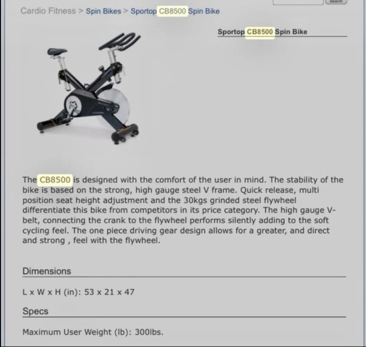 Spin bike. 90kg. 30kg flywheel - Image 2