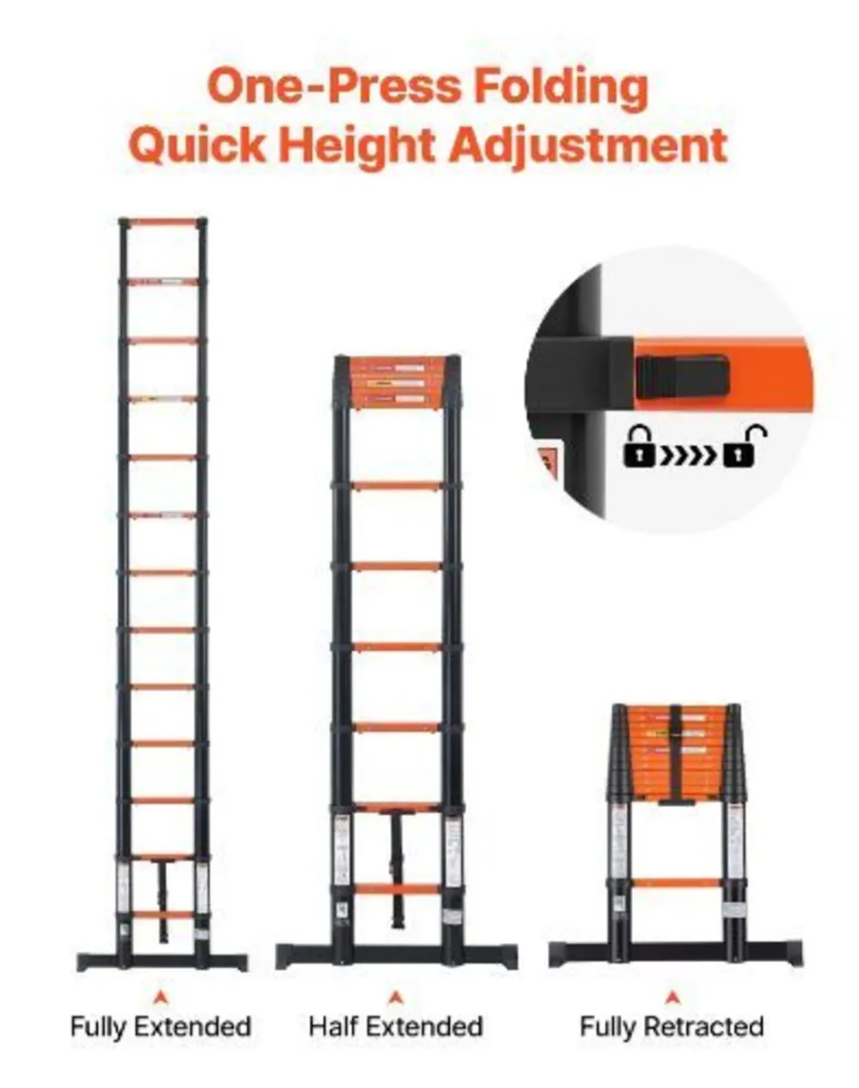 Telescoping Ladder, 380 cm Extension - Image 1