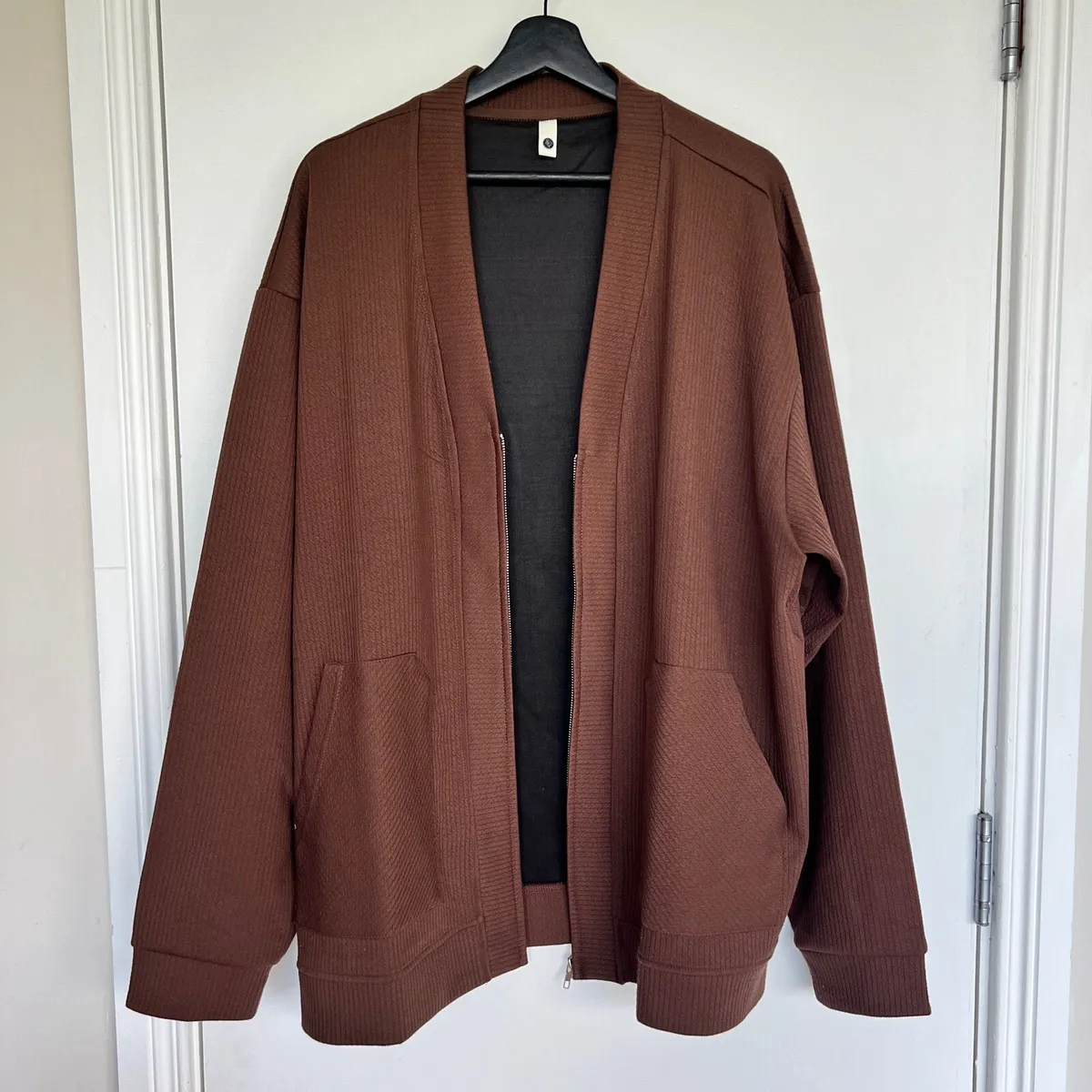 Men’s Brown Zip Cardigan - Image 2