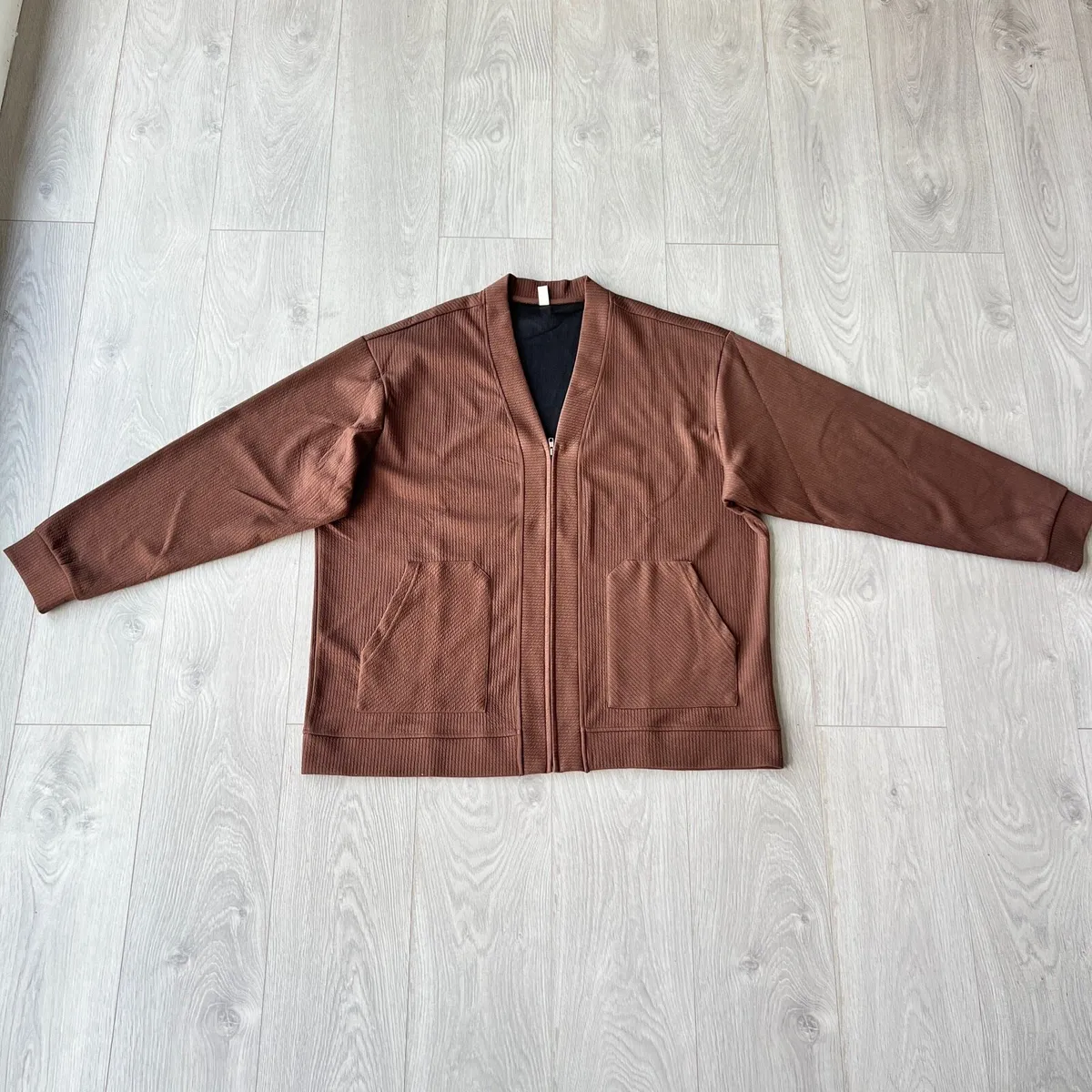 Men’s Brown Zip Cardigan - Image 4