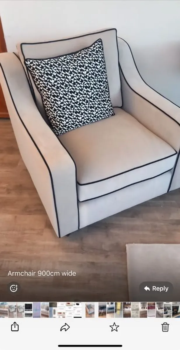 Custom 4 seater, 1 seater and footstool - Image 2