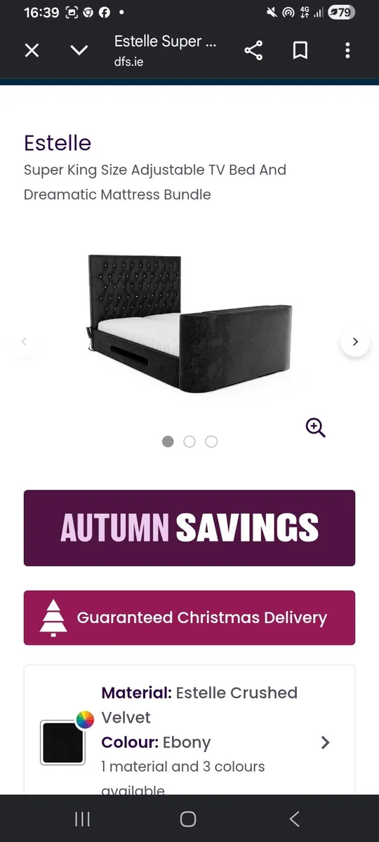 Super king velvet TV bed. - Image 3
