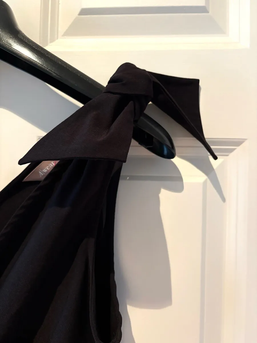 AWear Black Bow-Detail Cocktail Dress - Image 3