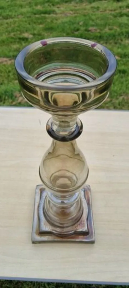 Vintage Large Glass Candlestick - Image 3