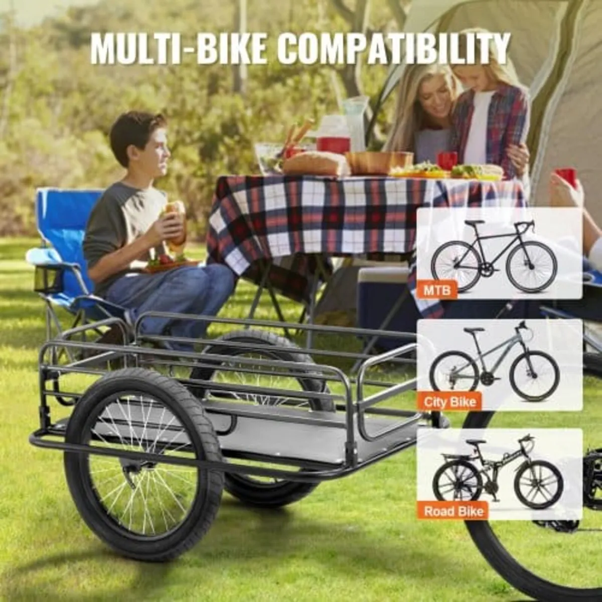 Bike Cargo Trailer, 275 lbs/124.7 kg Load Capacity - Image 4